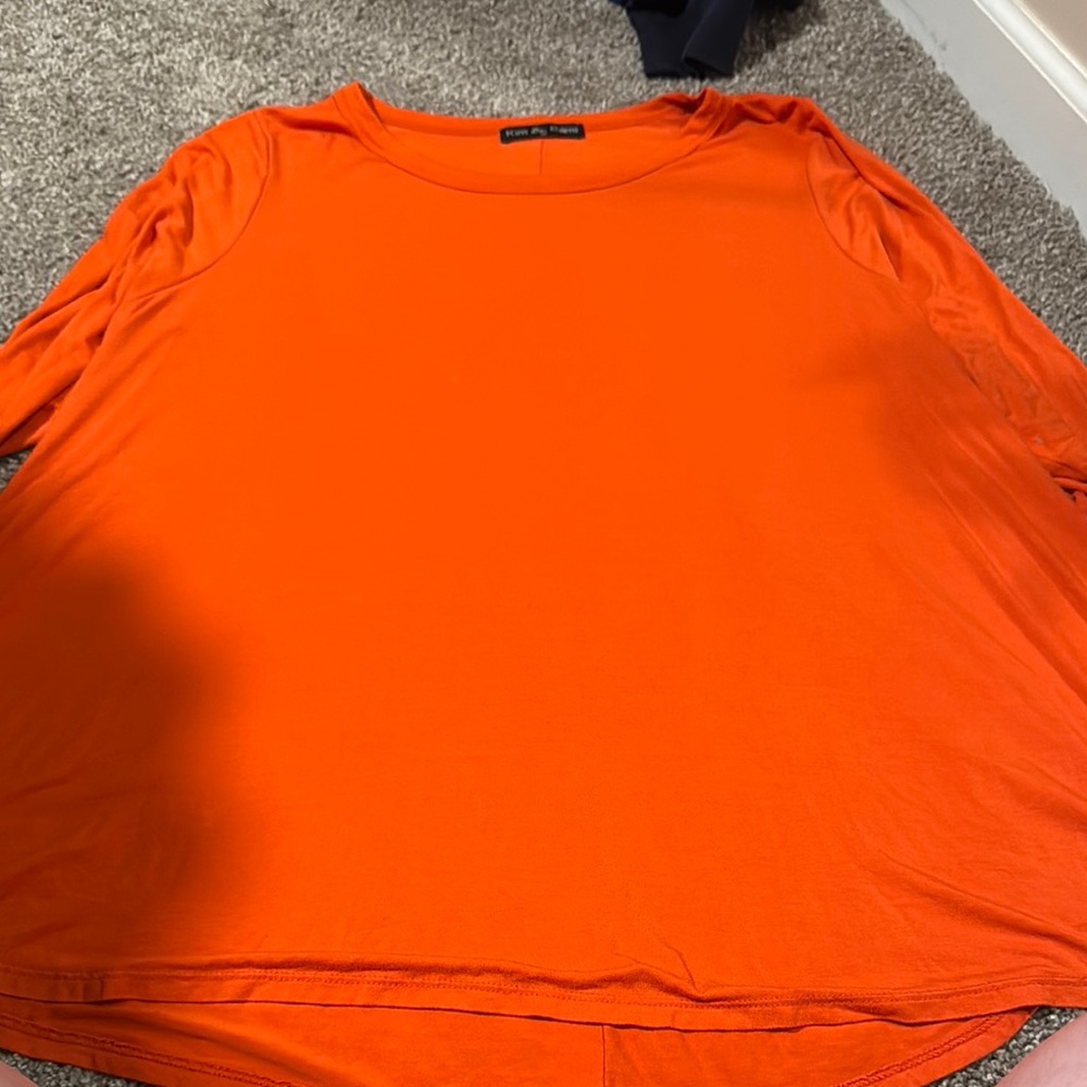 Bright Orange Long Sleeve Top